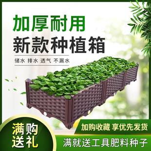 菜园种植箱长方形户外楼顶蔬菜阳台种菜盆家庭花盆槽特大塑料室内