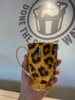 豹纹马克杯手绘24k金边骨瓷杯子280mlbonechina，mug新年小礼物