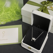 小银条珍珠S925纯银项链女设计感小众银饰锁骨链送女友生日礼物