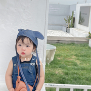 韩国ins风牛仔儿童米奇帽子，宝宝大小耳朵，地主套头帽摄影拍照配饰