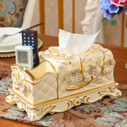 欧式陶瓷纸巾盒高档抽纸盒，家用创意遥控收纳盒，客厅餐桌面装饰摆件