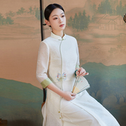 汉服改良连衣裙女复古中国风新中式旗袍套装茶服文艺高端禅意女装