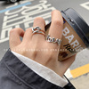 韩国东大门心形爱心love戒指女指环食指纯银泰银欧美复古个性夸张