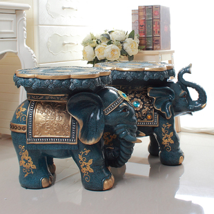 创意大象凳子换鞋凳坐凳欧式客厅，会所招财摆件家居装饰品入宅