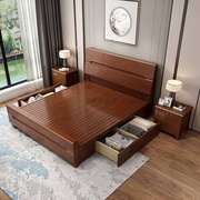 橡木实木床1.2米单人床1.35小户型90公分小床1.5/1.8m高箱储