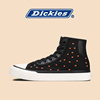 Dickies高帮鞋女2024年春季黑色爱心刺绣时尚帆布鞋小众设计女鞋