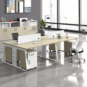 高端加粗钢架办公桌椅组合职员，四人位简约现代46员工位桌子2办公