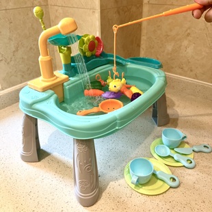 儿童电动钓鱼玩具1-2岁3-6益智套装周岁礼物开发智力男女孩捞鱼池