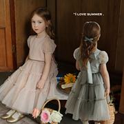 女童显白小众气质短款娃娃衫，半身裙套装宝宝夏季上衣半裙两件套