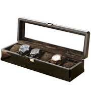 高档米兰茜木质制玻璃，手表盒首饰品手表盒收纳盒，展示盒箱子六只装