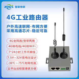 zlwl智联工业级4g路由器全网通电信，联通移动插sim卡转有线wifi带网口串口远程管理异地局域网监控联网