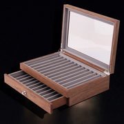 木质钢笔收纳盒复古花梨木色展示盒胡桃木色文具盒雪茄盒