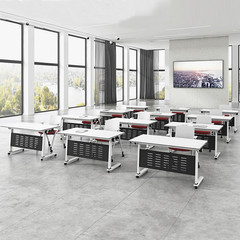 折叠培训桌会议桌课桌可移动办公桌条桌拼接带轮子办公室桌椅组合