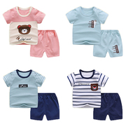 婴儿童宝宝短袖套装两件1小童2020夏季3纯棉薄款夏天T恤短裤5-6岁