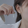 s925纯银不对称月光石蝴蝶耳环耳钉，耳饰女款设计感高级韩版气质潮