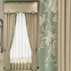 高档客厅现代新中式拼接雪尼尔，绣花简约卧室，遮光飘窗定制窗帘