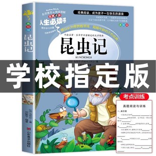 昆虫记正版原著完整版法布尔著全集小学生三四年级，下册必读的课外书老师美绘少儿，版人民儿童文学教育阅读书籍山东美术出版社上