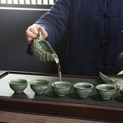 懒人茶具套装6人家用旋转茶壶自动出茶陶瓷，防烫手功夫泡茶器