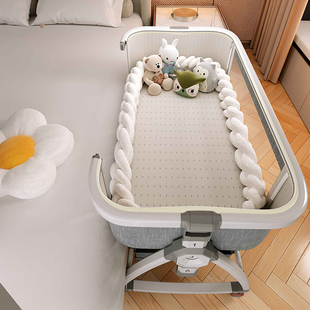 婴儿床可移动多功能便携式宝宝，床可折叠摇篮床，bb床新生儿拼接大床