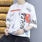森马七分袖衣服，男士韩版潮流2022夏季中袖短袖t恤