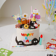网红韩式ins风烘焙蛋糕装饰生日快乐卡通插牌小熊蜡烛儿童插件
