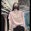 CK Calvin Klein女士新款圆领纯棉舒适时尚休闲印花短袖T恤CW370