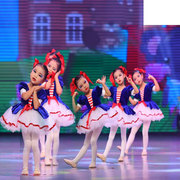 元旦儿童蓬蓬裙演出服宝蓝色幼儿园舞蹈纱裙公主裙表演服女童