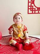 周岁礼服男宝宝周岁礼服夏季中国风婴儿唐装满月百岁宴一抓周衣服