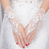 新娘结婚手套白色婚纱手套蕾丝短款婚礼婚庆配饰大码绑带露指