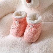 婴儿棉鞋软底加绒新生儿护脚套保暖冬季宝宝防掉0-3-12月小鞋子