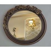 欧式壁挂装饰镜椭圆玄关，镜复古铜化妆镜，卫生间镜防水浴室镜子