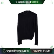 99新未使用香港直邮ZEGNA 男士深蓝色羊毛V领套头针织衫 ZZ10