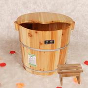 30cm35cm高杉木(高杉木)带盖洗脚木桶，泡脚木盆足浴桶适中家用泡脚木桶