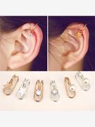韩创意(韩创意)珍珠，耳钉气质单钻星星耳夹u型，耳夹单只装耳环混批