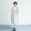 hewu和物原创设计雨露亚麻复古法式罩裙日系森系连衣裙
