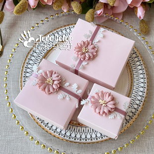 婚庆用品韩式结婚喜糖盒空盒，粉色创意婚礼糖果礼盒喜烟包装盒子