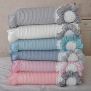 韩式纯棉绗缝砂洗盘花菲边床盖床垫床单婚庆，被空调被铺盖两用夏被