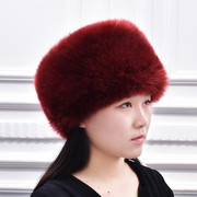 狐狸毛皮草(毛皮草)帽子，东北男女冬季貂，毛帽仿兔毛蒙古帽护耳保暖棉帽