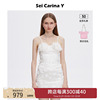 Sei Carina Y花朵白色吊带连衣裙女夏季高级感显瘦气质短裙子