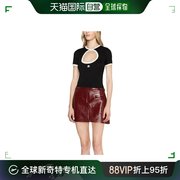 香港直邮other/其他Courreges 黑色镂空短袖tee 423JTS105  JS007