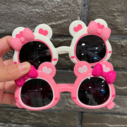 儿童太阳镜2-9岁女孩可爱蝴蝶结，眼镜宝宝硅胶，防紫外线偏光墨镜潮