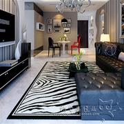 欧式黑白老虎纹现代地毯客厅茶几卧室床边手工腈纶地毯满铺定制