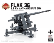 二战军事第三方德国FLAK36 88MM防空炮益智拼装积木模型玩具礼物