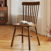 实木餐椅家用简约餐桌椅商用靠背，凳子中复古书房，椅子小户型温莎椅