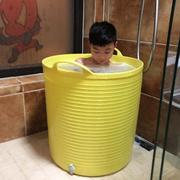 中大儿童洗澡桶可坐塑料桶加厚手提沐浴桶家用储水桶洗衣桶收纳!