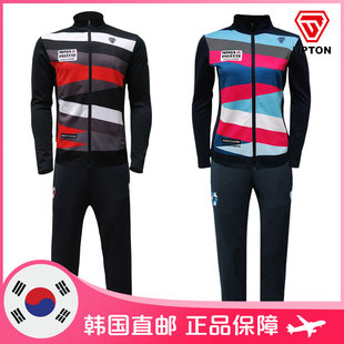 upton韩国进口男女，彩色条纹运动外套套装羽毛球服
