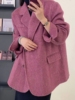 双面羊绒大衣女短款西装，韩版2023秋小个子高端桑，蚕丝毛呢外套