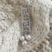 925银锆石镶嵌天然淡水珍珠吊坠项链耳环戒指套装经典时尚