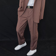 垂感坠阔腿裤彩色西裤男小众设计感西装裤高级感粉色裤子直筒长裤