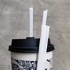 一次性白色三品茶热饮咖啡塑料，奶茶小孔吸管斜口耐高温独立纸包装